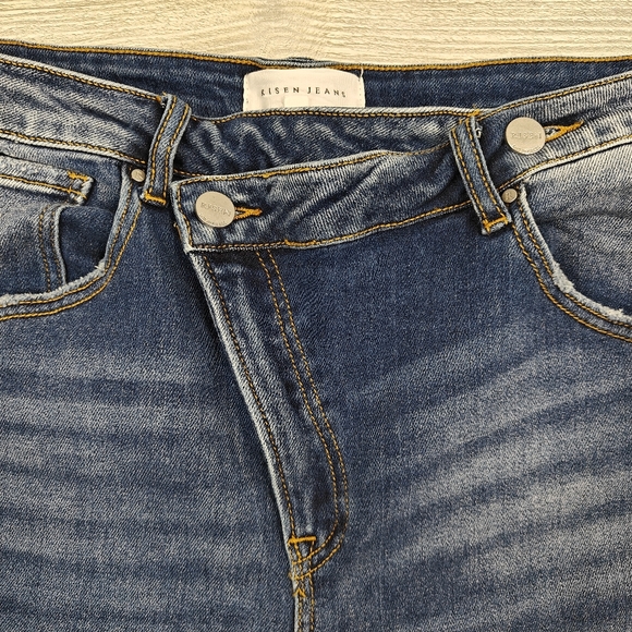Risen Jeans Matt Crossover Girlfriend Distressed Denim Size 13 (31) High Rise - Picture 8 of 13